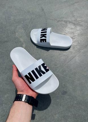 Тапки тапочки slides big logo 'white' шльопанці