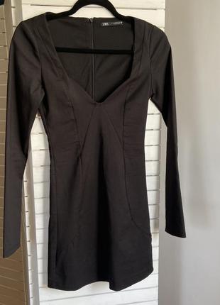 Платье платье zara черное короткое
