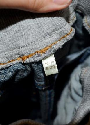 12 - 18 месяцев 86 см очень крутые фирменные джинсы с нашивками модникам8 фото