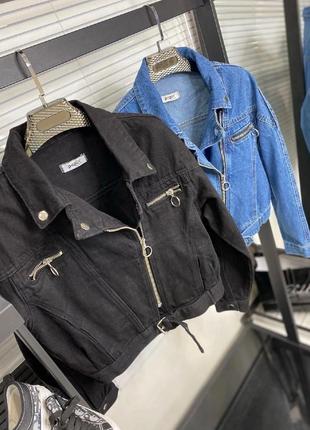 Джинсовая куртка-косуха ткань: джинс-коттон2 фото