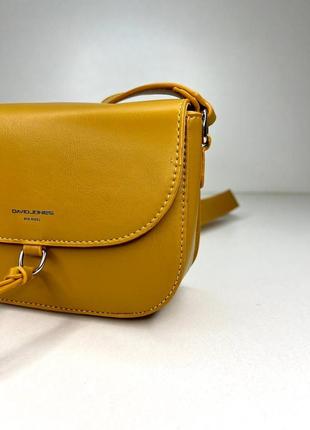 Шкіряна жіноча сумка жовта клатч2 фото