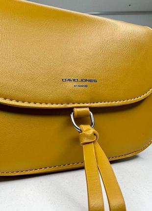 Шкіряна жіноча сумка жовта клатч3 фото