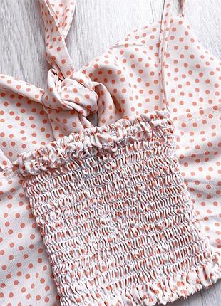 Шикарный нежный топ бралет бра с бантиком в горошек primary 6 xs