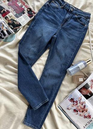Джинсы ч высокой посадкой  , синие джинсы от h&m1 фото