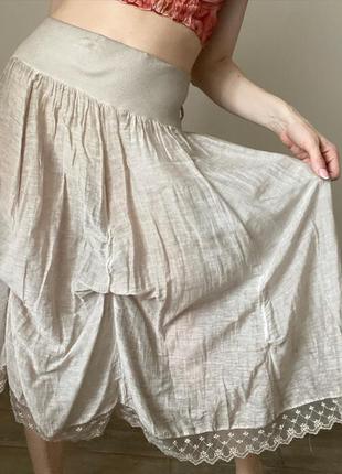 Италия 🇮🇹 хлопок шёлк прозрачная юбка лёгкая1 фото