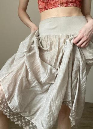 Италия 🇮🇹 хлопок шёлк прозрачная юбка лёгкая6 фото