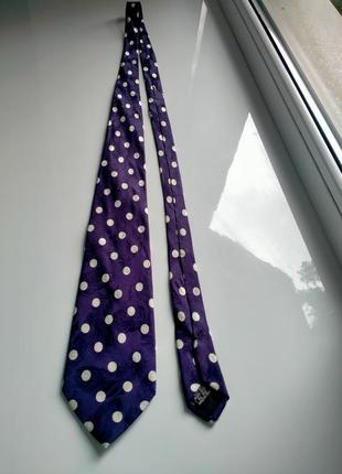 Фиолетовый галстук в горошек винтаж hugo boss
