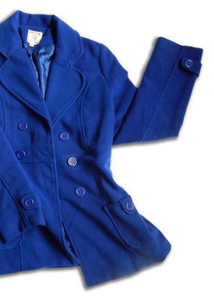 Пальто осеннее, ярко-синеепальто осеннее, ярко-синее