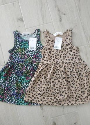 2 платья h&m 1,5-2 года (84-92 см)