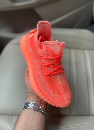 Жіночі літні помаранчеві  кросівки adidas yeezy boost 350 v2🆕адідас ізі буст5 фото