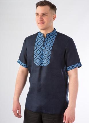 Вышиванка мужская сорочка украина лен1 фото