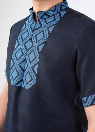 Вышиванка мужская сорочка украина лен3 фото