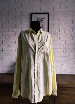 Рубашка льон лен, хлопок жовта ritchie,p.m,s,38