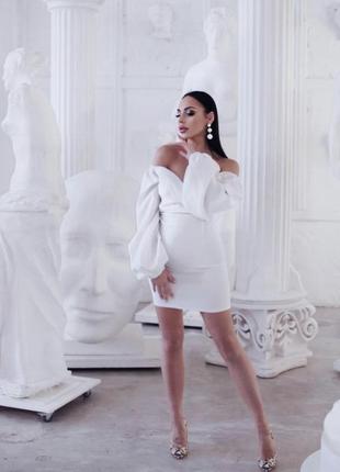 Знижка‼️біле плаття коротке на розпис, весілля загс плаття для розпису загс, біле...