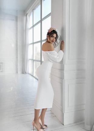 Свадебное белое платье на роспись, сукня на розпис, белое вечернее платье, біла вечірня сукня, вечернее белое платье, белое платье миди3 фото