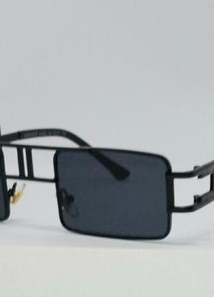 Versace модні вузькі прямокутні сонцезахисні окуляри унісекс чорні