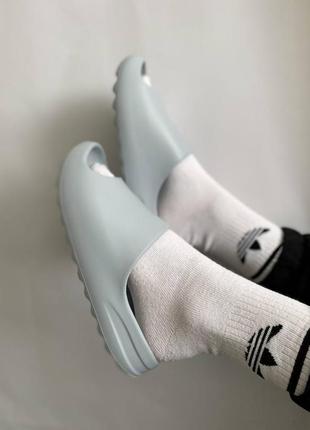 Жіночі сірі літні гумові тапочки adidas yeezy slide🆕 тапочки ізі3 фото