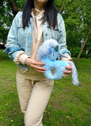 М'яка іграшка єдиноріг єдиноріжка блакитна 25 см4 фото