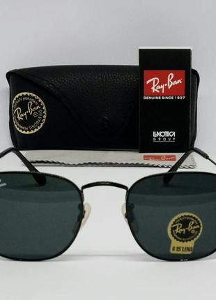 Окуляри в стилі ray ban frank 385 унісекс чорні сонцезахисні лінзи скло2 фото