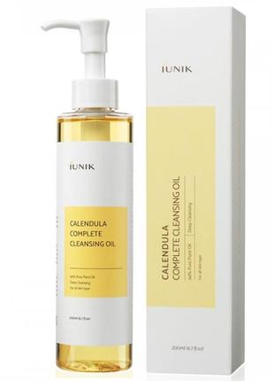 Гідрофільна олія з екстрактом календули iunik calendula complete cleansing oil