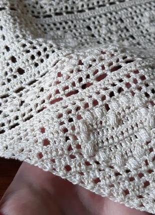 Детская вязаная косынка бандана с сердцами для девочки