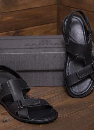 Мужские кожаные сандалии cardio black3 фото