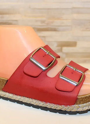 Шлепанцы женские красные б1301