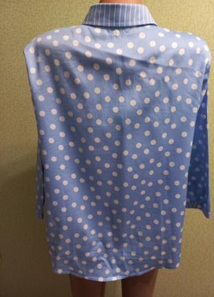 Женская рубашка сорочка блузка в горох5 фото