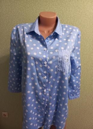 Женская рубашка сорочка блузка в горох2 фото