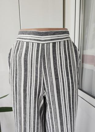 ❤1+1=3❤ hema женские  брюки из смесового льна в полоску3 фото