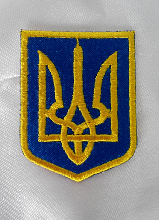 Нашивка / шеврон / патч на липучці вишитий - герб україни (5 х 4 мм)