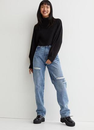 Высокие прямые джинсы штаны 90-х годов h&m