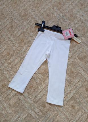Бавовняні білі лосини, штани, капрі, бриджі на дівчинку 2-3 років, 98 см, ovs