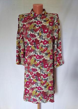 Короткое платье рубашка в мелкий цветочный принт tu woman(размер 12-14)
