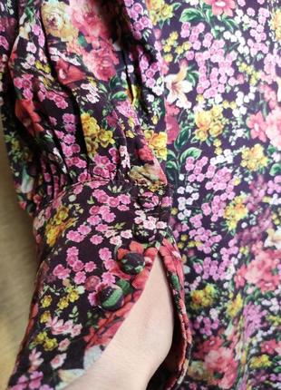 Сукня міді з квітковим принтом квіткове плаття6 фото