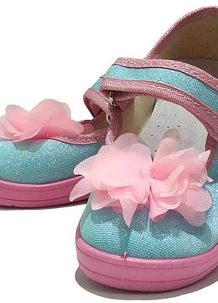Тапочки waldi аліна квітка рожевий блакитні. розміри 24,25