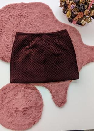 Трендова вельветова юбка new look фактурна бордова бархатна велюр марсала2 фото