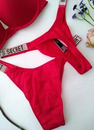 Комплект белья со стразами victoria's secret original s m 32d 70d 75c push up3 фото