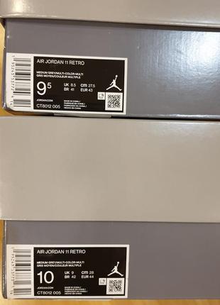 Кроссовки nike air jordan 11 оригинал cool grey ct8012-00510 фото