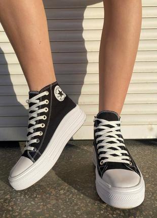 Шикарні кеди chuck taylor all star move platform black4 фото