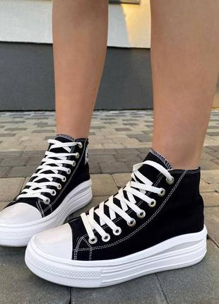 Шикарні кеди chuck taylor all star move platform black2 фото