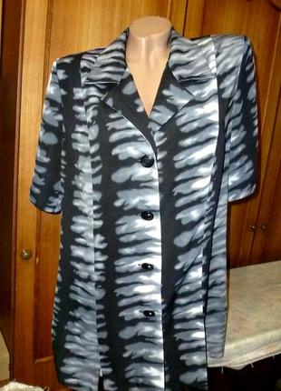 Красивый жакет-пиджак весна-лето удлиненный короткий рукав,черно-белый,винтаж1 фото