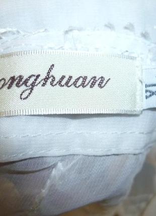 Красивая белая прозрачная блузка мondhuan летняя с коротким рукавом,винтаж7 фото