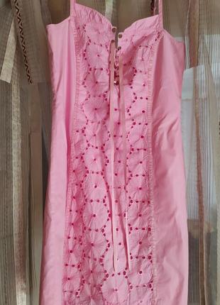 Сарафан, passport, прямо й, хлопок, кружево прошва