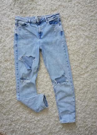Стильные женские рваные джинсы момы new look 42 в очень хорошем состоянии