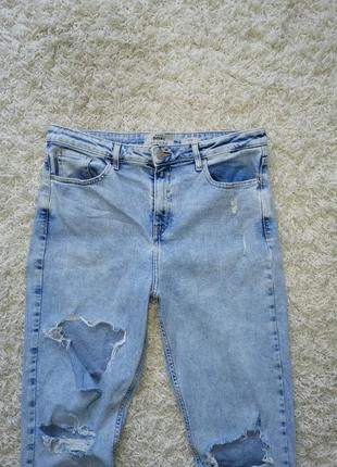 Стильные женские рваные джинсы момы new look 42 в очень хорошем состоянии2 фото