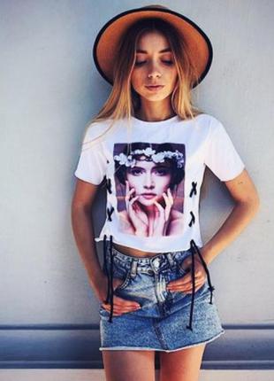 Футболка кроп топ укороченный