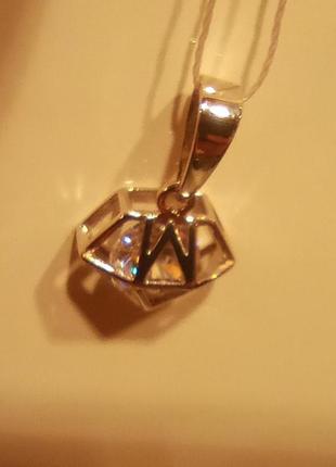 Срібна підвіска діамант2 фото