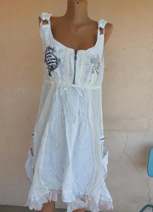 Сарафан с прошвой и кружевом