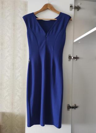 Шикарное синее платье яечернее праздничнле s m4 фото